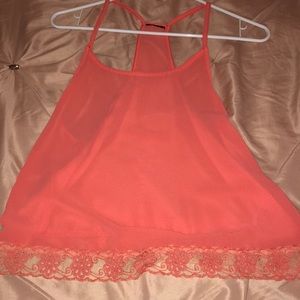 Lace trimmed tank